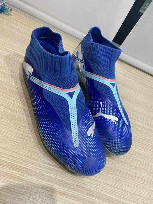 Ghete Fotbal Puma Future 7 Match+ – FG, Albastru/Turcoaz, Mărimea 42.5