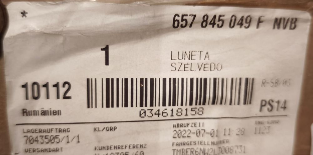 Geam luneta spate Skoda Scala
