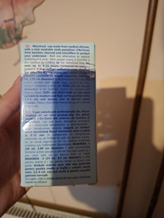 Cupa menstruala noua sigilata marime mica
