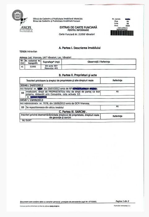 Teren Intravilan, Focșani, Vrancea