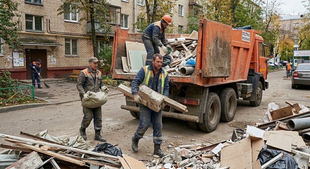 Уборка теретория Семей
