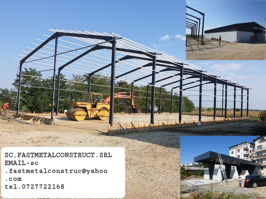 Hale și structuri metalice complete la vânzare componente, stâlpi ferm
