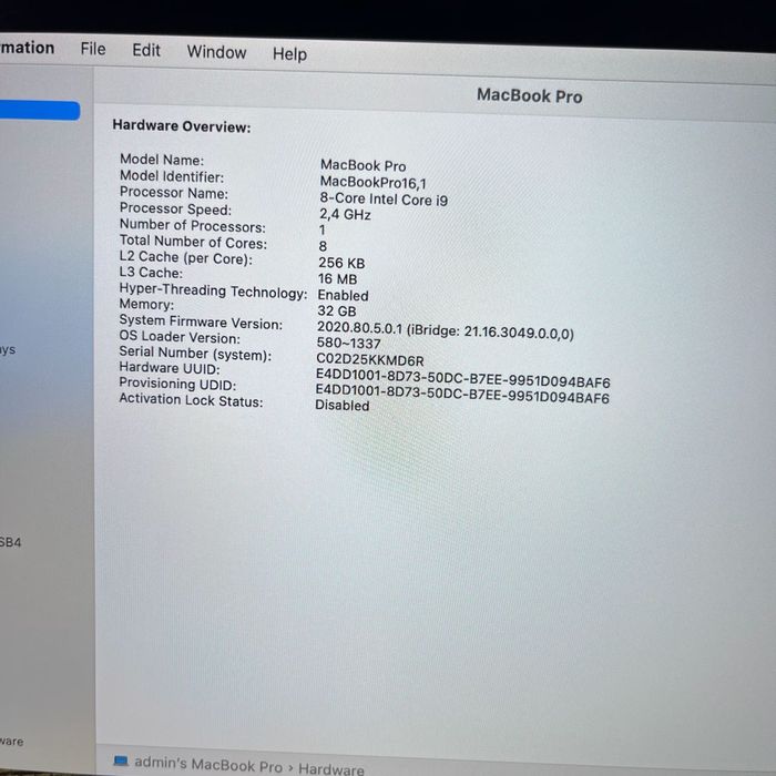 MacBook Pro 16" 2019