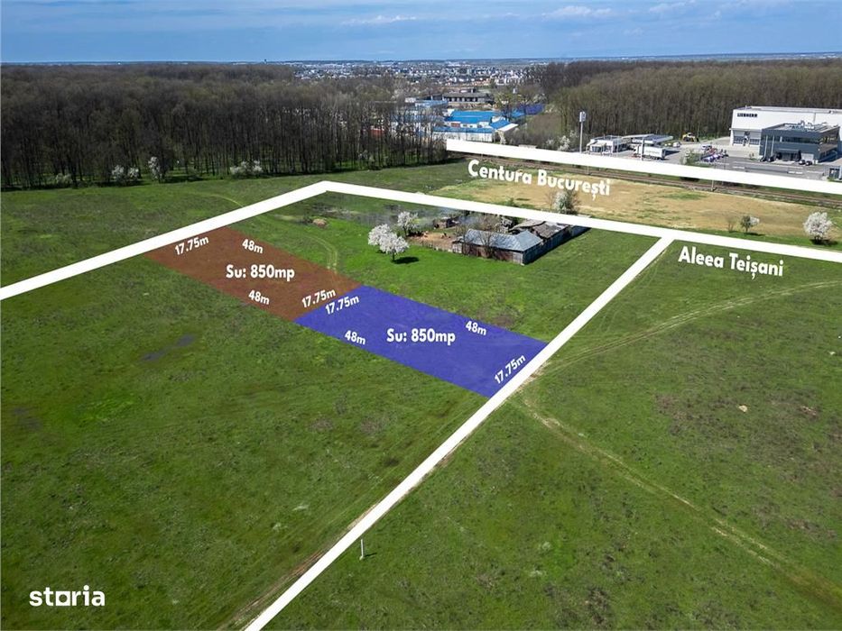 Pipera - Voluntari ,Teren 852 Mp,Deschidere 18 M,Langa Padure