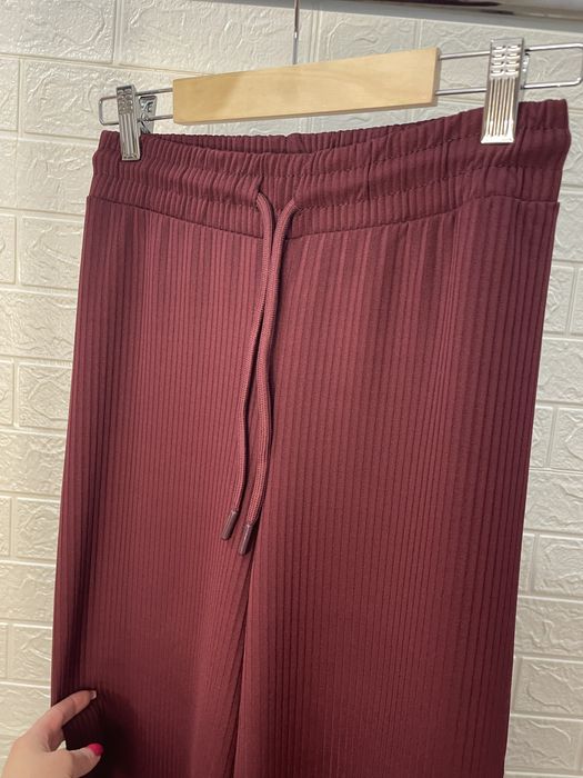 Рипсен панталон с широк крачол – бордо, XL / XXL