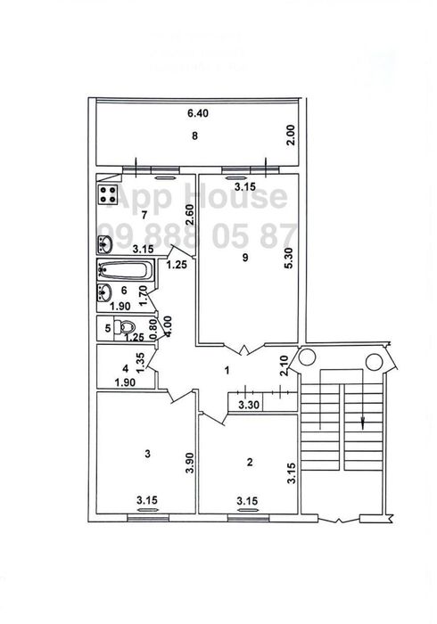 3 Комнаты 3/5/5 Тузель 1, Конечка, 40 Лет Победы, Tuzel, 40 Let