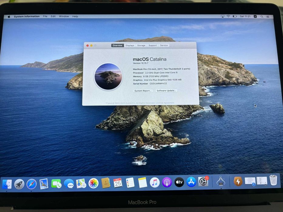Macbook Pro 13 inch 2017, 2.3 Ghz i5, 8GB RAM, 128GB ssd