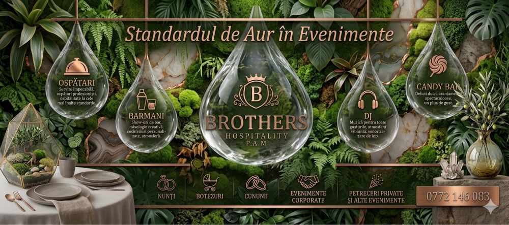 Servicii Evenimente Complete – Ospătari, Barmani, DJ, Candy Bar