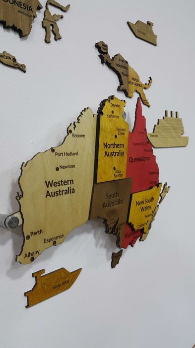 3D Yog‘och Dunyo Xaritalari, 3d karta mira, 3д карта мира