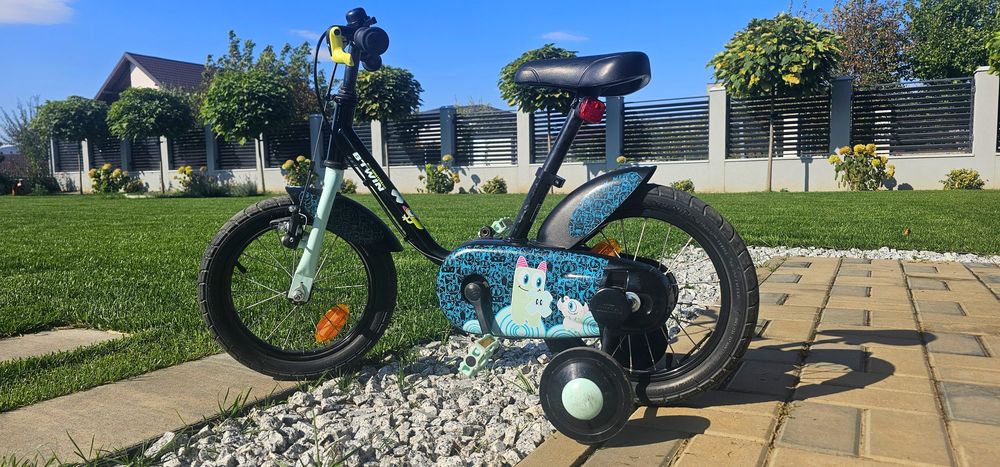 Vând bicicleta copii, roti 14 inch, BTWIN, IMPECABILA