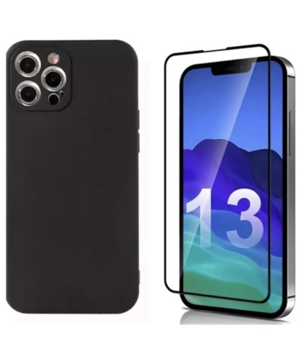 Husa Silc si Folie Sticla Curb Defender Iphone 13/14/15/16E/17 PRO MAX