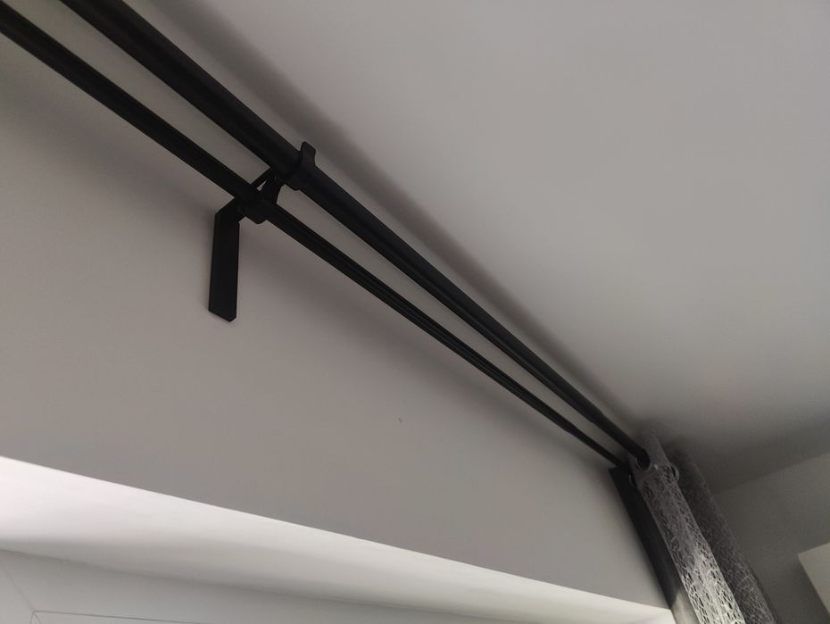 Galerie dublă metalică perdea și draperie - Negru Mat (ikea)