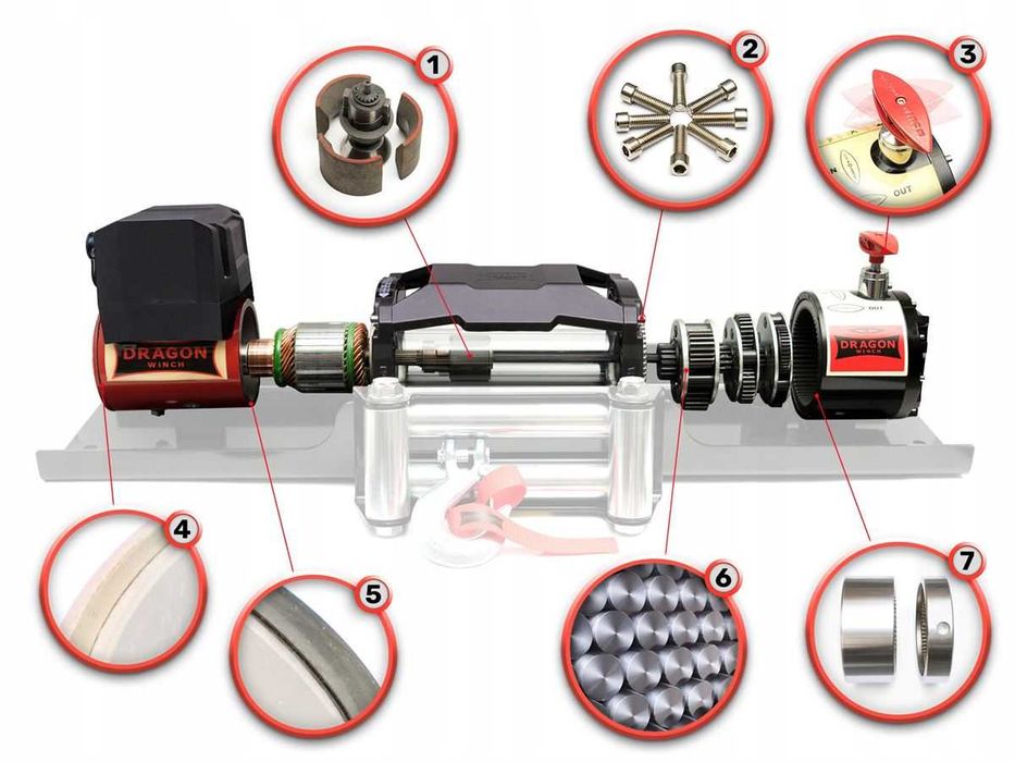 troliu model nou DRAGON WINCH HD 13000lbs(5897 kg) la 12V sau 24V