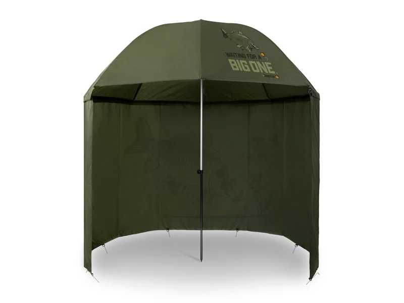 Umbrelă cu paravan Delphin BigOne Carp 250cm – Set complet, ca nou