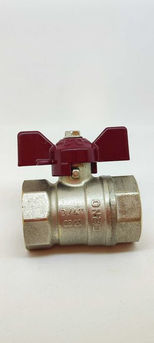 Кран шаровый латунный DN20 (3/4) PN40 Temper В-В-Бабочка (Россия)
