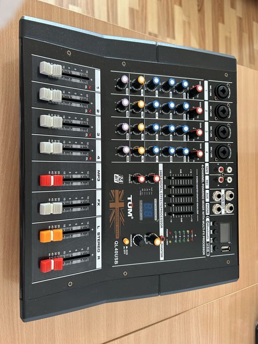 Mixer-audio amplificat 4 canale cu efecte digitale 24-bit,USB