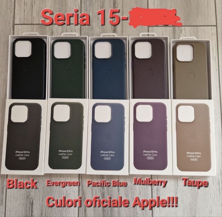 Huse piele Leather MagSafe iPhone seria 18/17/16/15/14/13/12