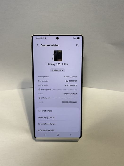 MDM vinde: Samsung S25 Ultra 512GB Titanium Black.