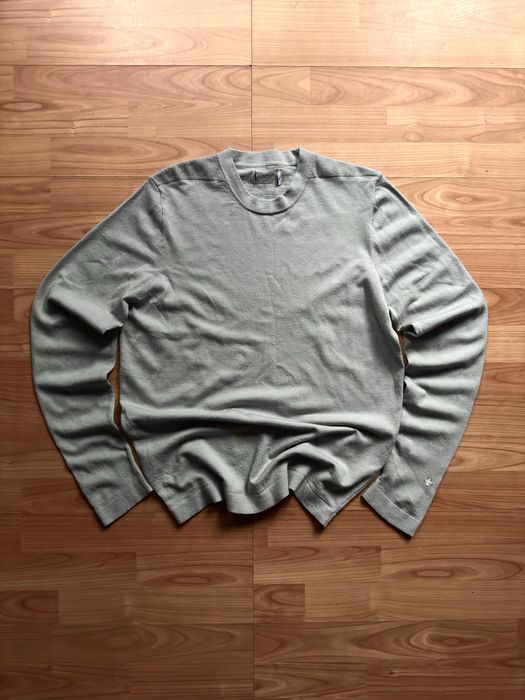 Pullover sweater fine knit stretch crewneck Stone Island pearl grey