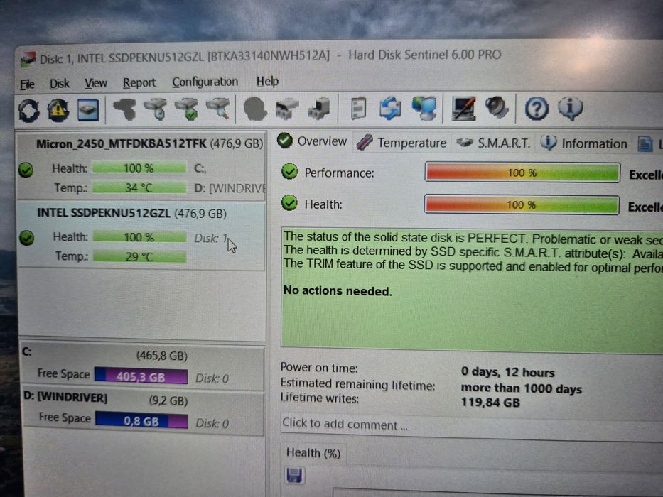 SSD NVMe 500gb Intel есть количество