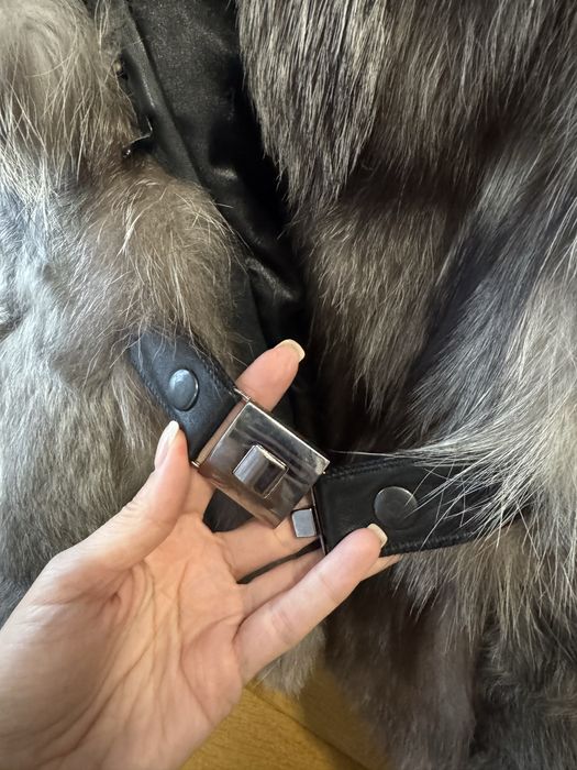 Елек от естествен косъм сребърна лисица