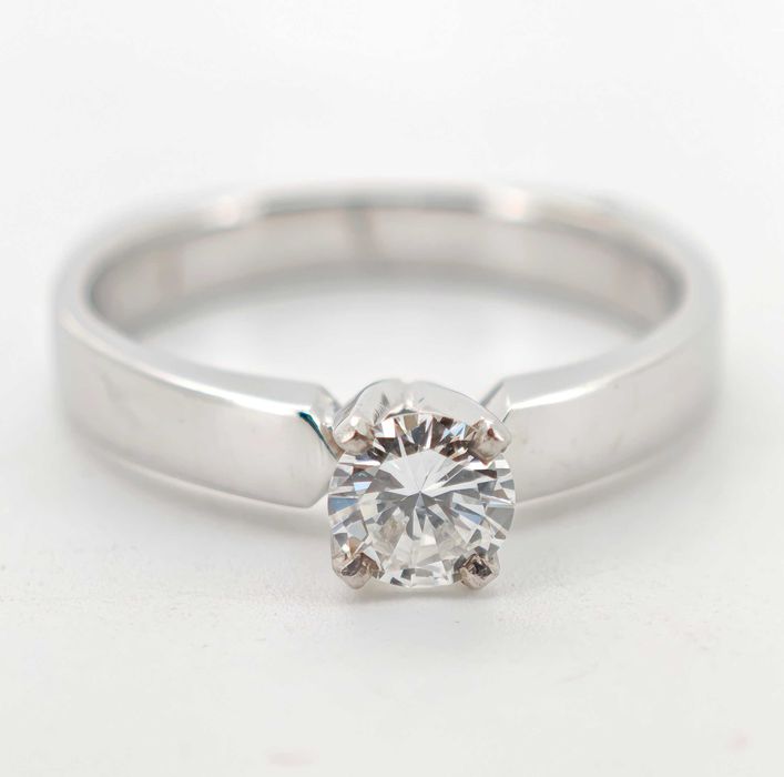 Inel logodna aur 14k si diamante 0,48ct