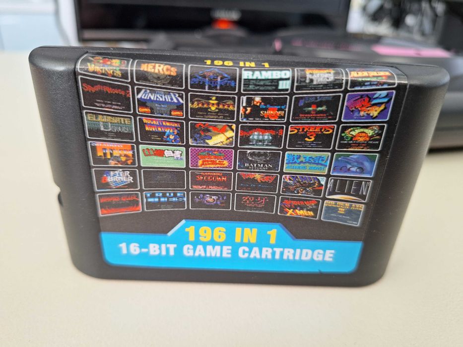 Casetă Sega Mega Drive Genesis 196 jocuri în 1 cartuș 16-bit retro