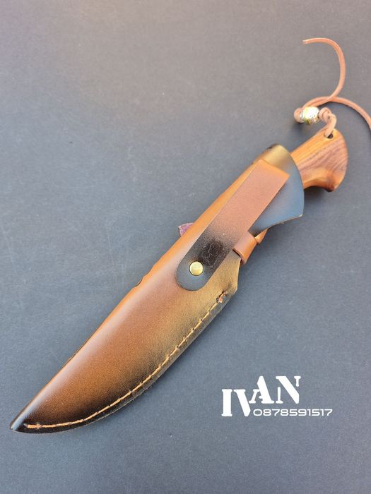 Ловен нож-Дамаска стомана VG10 с 67 слоя ламинат и кожена кания