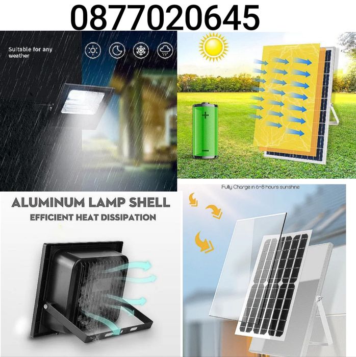 LED Соларен прожектор 100W,150W,200W,400W,600W,800W с отделен панел