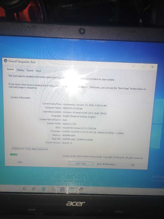 Laptop Aspire E1-570