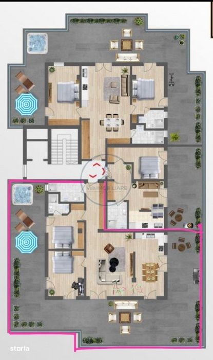 Penthouse de lux | 83 mp utili + terasa 117 mp | Etaj 3 cu lift | Zona