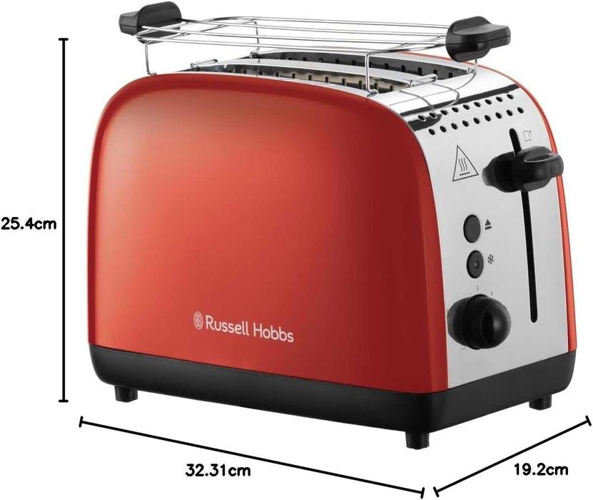 Тостер Russell Hobbs Colors Plus 26554-56, 1600 W, 2 филийки, 6 степени, Бързо препичане