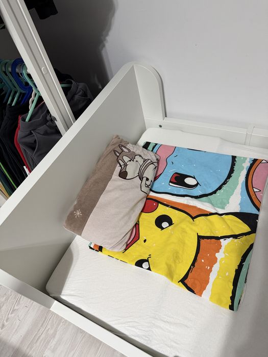 Pat extensibil ikea Busunge cu saltea Innerlig