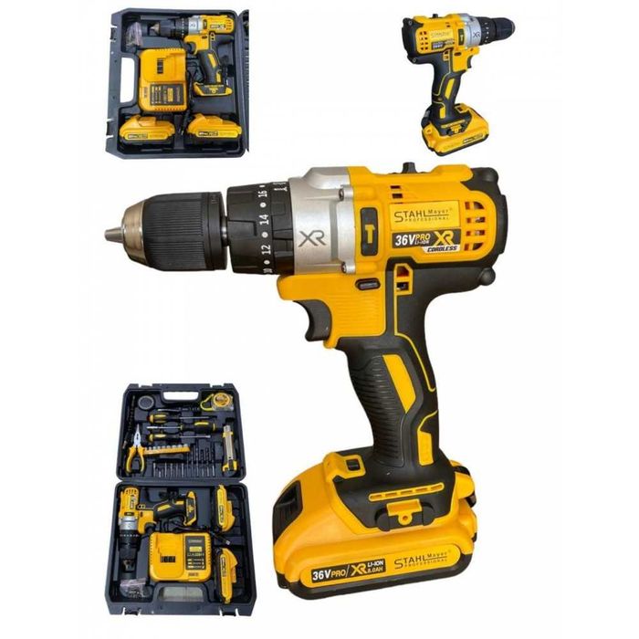 НЕМСКИ Ударен акумулаторен винтоверт 36V/8Ah StahlMayer + ЛЕД ФЕНЕР