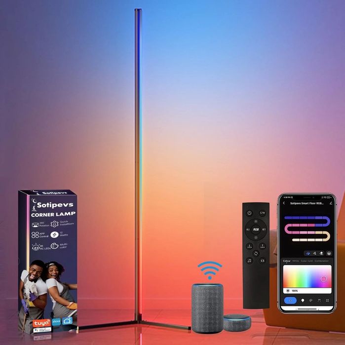 LED подова лампа хол, WiFi RGB подова лампа с възможност за димиране
