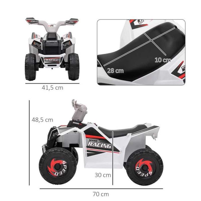 HOMCOM Детско електрическо ATV, 2.5 км/ч, за 18-36 месеца