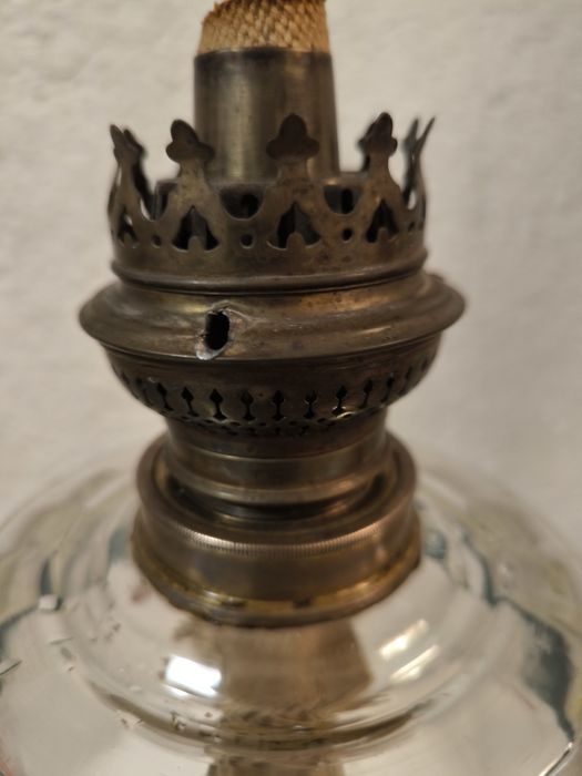 Старинна немска газена лампа Prima Rund-Brenner – Ръчно рисувана (около 1900 г.)