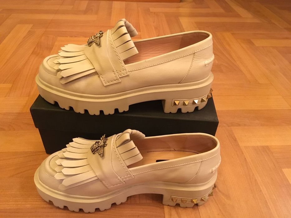 Mocasini pantofi dama, firma Musette Bee, din piele, ivoire alb-crem, mărimea 38