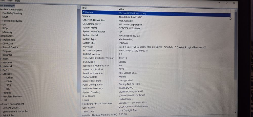Laptop HP EliteBook 850 G3 & Docking Station HP 2013