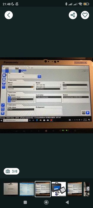 Kit tester diagnoza auto turisme+camioane si Tableta Panasonic 8/256GB