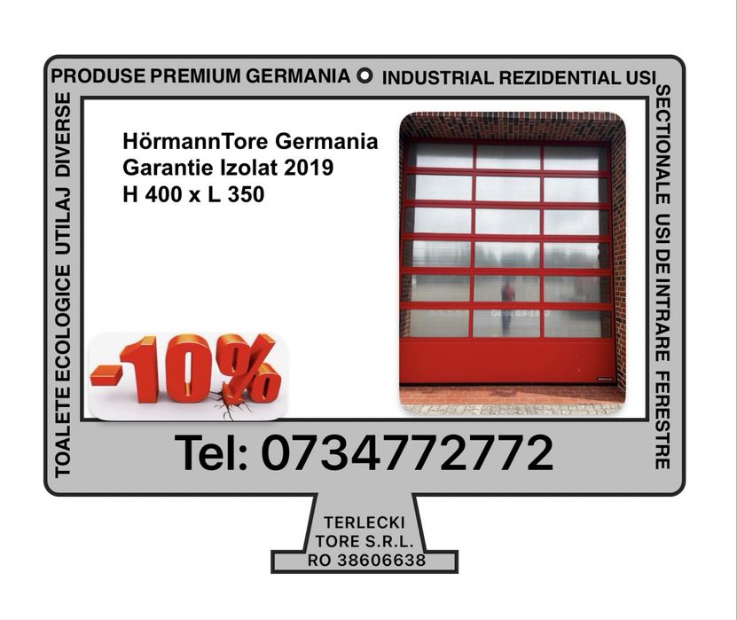 USA SECTIONALA INDUSTRIALA Hormann hala garaj  H 400 x L 350 Garantie