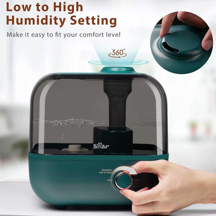 BEAR овлажнител за въздух 5 л ултра тих 28 dB с ароматерапия