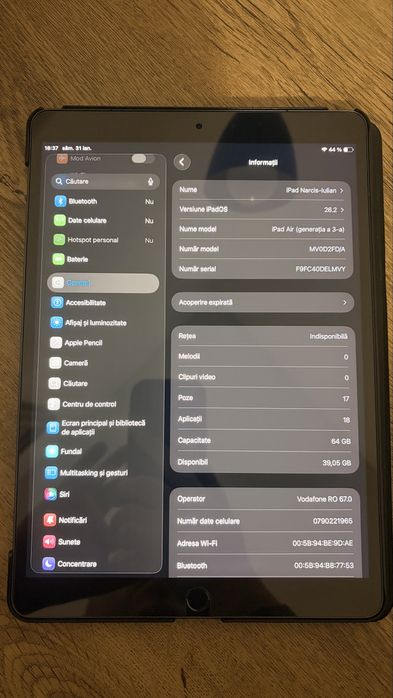 iPad Air generatia 3 Wifi+ Cellular 64gb