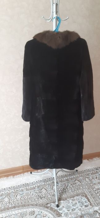 Норковая шуба, воротник соболь