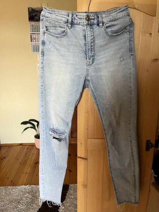 Дънки FB sister- mom jeans/ дънки Stradivarius/ Бели,сини дънки/