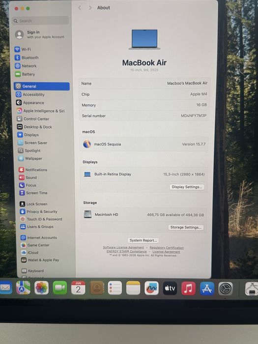 Ofertă! Macbook Air 15 inch M4! 2025! Ca si NOU! Perfect functional!