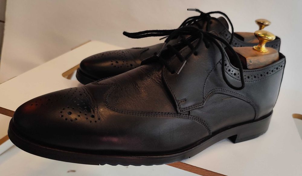 Pantofi derby 42 brogue premium LLOYD piele naturala moale albastru
