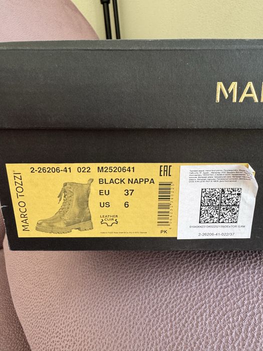 зимние ботинки б/у 36/36,5 размер, Marco Tozzi