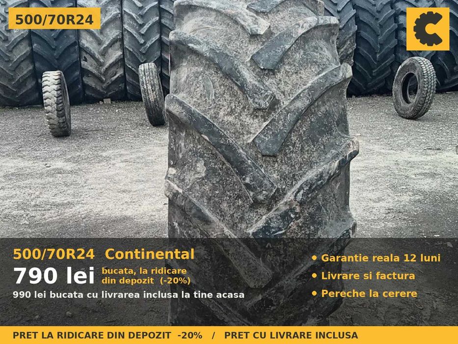 Anvelope Cauciucuri 500/70R24 500/70 R24 5007024 19.5L-24 Continental Buldo Industrial SH Second Hand Discount Oferta OCAZIE Utilaje Agricole Pret Bun