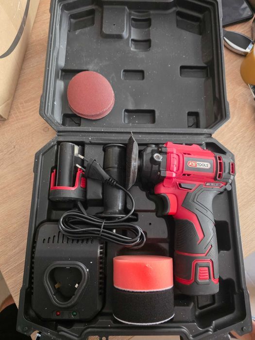 KS Tools 515.4760F Mașină de lustruit cu baterie 12V cu accesorii